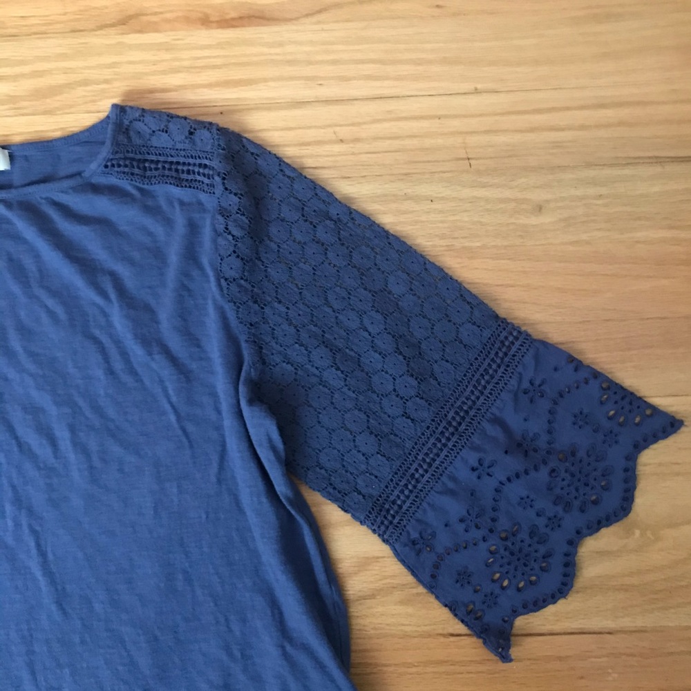 LOFT Lace Bell Sleeve Top